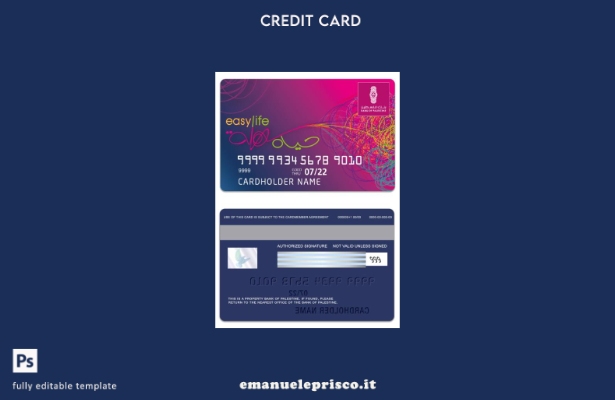 stile verificato Palestine State Bank of Palestine Modello di carta Easy life